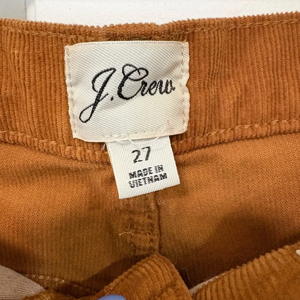 J. Crew Corduroy Pants Womens 27 Brown Rust Vintage Straight Stretch Preppy Boho